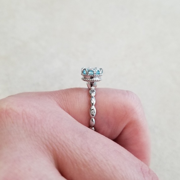 HOST PICK 2X!! 💍 Sterling Acqua Blue Solitaire - Picture 8 of 9